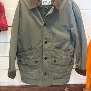 Orvis Olive Jacket with Corduroy Trim